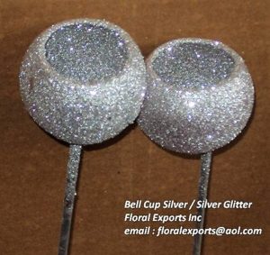 Bell cup Silver with Silver Glitter