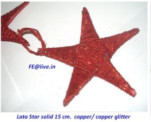 LATA STAR SOLID 15 CM. COPPER & COPPER GLITTER