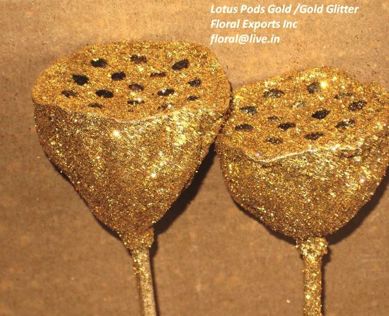 LOTUS PODS GOLD WITH GOLD GLITTER