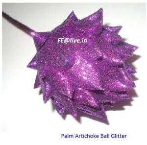 PALM ARTICHOKE BALL PURLE GLITTER